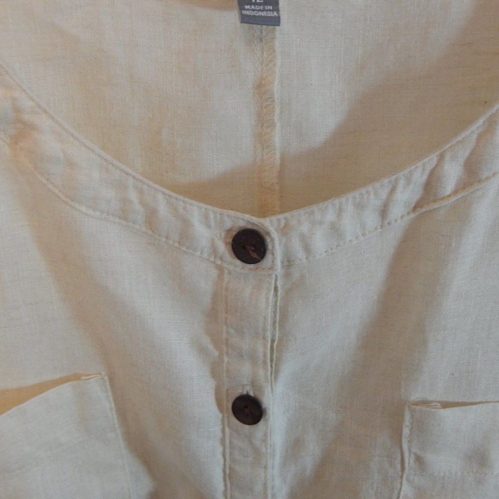 Jm Collections 100% Linen Relaxed Button Shirt - image 3